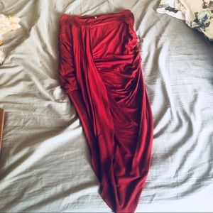 FP asymmetrical red skirt